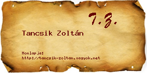 Tancsik Zoltán névjegykártya